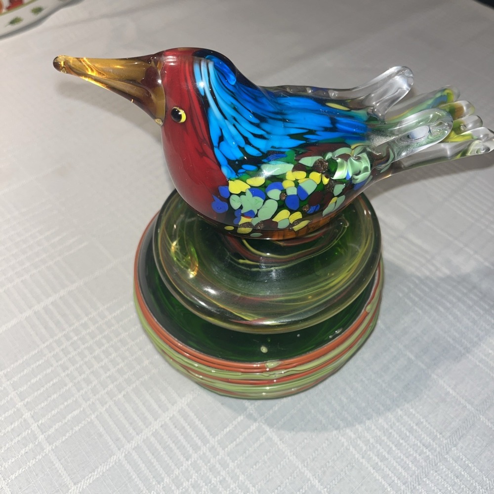 Dale Tiffany Woven Glass Bird/Jewelry Box EXCELLENT CONDITION Ships FREE!!